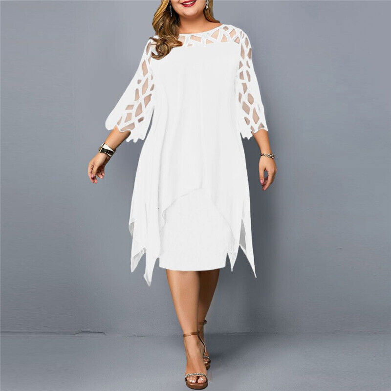 Lacelora™ – Damen Midi-Kleid mit Eleganter Spitze