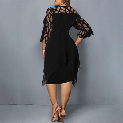 Lacelora™ – Damen Midi-Kleid mit Eleganter Spitze