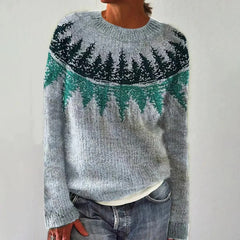 Anna™ | Skandinavischer Strickpullover in Blau/Grün