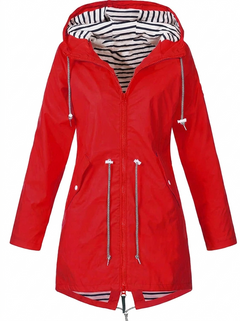 Sabrina | Eleganter wetterfester Regenmantel in Rot