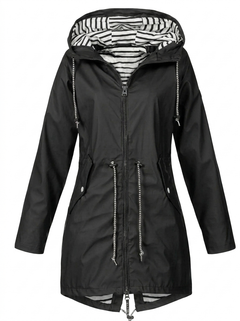 Sabrina | Eleganter wetterfester Regenmantel in Schwarz