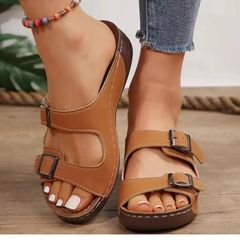 Paisley | Geformtes Fußbett Orthopädisch Sandalen in Braun