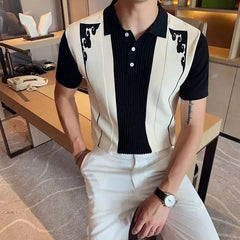 Matthew | Slim-Fit Kurzarm Poloshirt in Schwarz