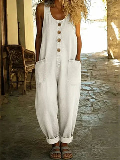 Lina | Retro Overall Damen Vintage Style in Weiß