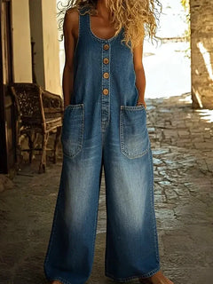 Lina | Retro Overall Damen Vintage Style in Blau