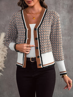 Schicke Strickjacke mit Knöpfen - Odette in Braun