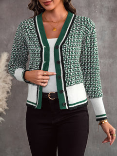 Schicke Strickjacke mit Knöpfen - Odette in Grün