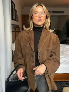 Schlichte & elegante Damenjacke - Elisabeth in Braun