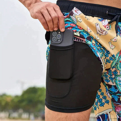 Schnell trocknende Badeshorts für Herren | Leichte in Goldene Blüte