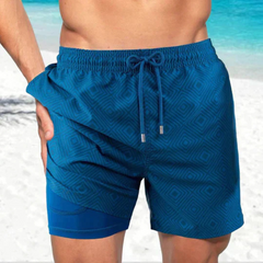 Schnell trocknende Badeshorts für Herren | Leichte in Blauer Diamant
