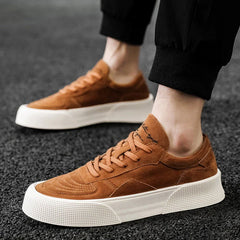 Steinbock - Ultra-bequemer Turnschuhe aus echtem Leder in Camel