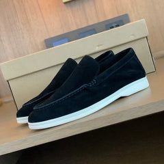 Schicke Wildleder-Loafer in Schwarz