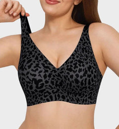 Nora | Seamless Full-Coverage Push-Up BH in Leopard Black