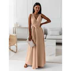Selma | Elegantes Wickel Maxikleid in Khaki