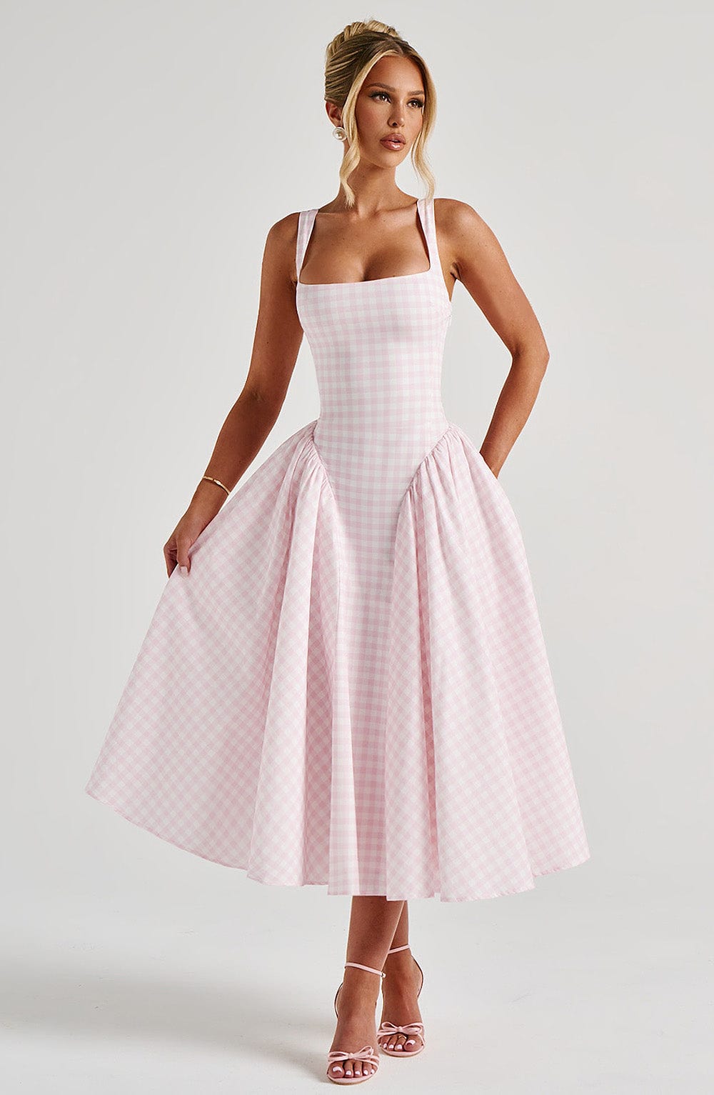 SHERRIE - Gingham Midi-Kleid