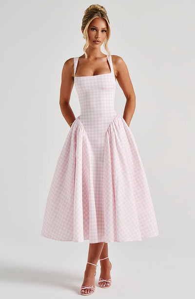 SHERRIE - Gingham Midi-Kleid