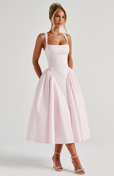 SHERRIE - Gingham Midi-Kleid