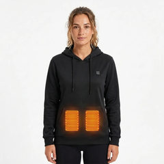 Sibylle | Kuscheliger Thermo-Hoodie mit Kapuze in Schwarz