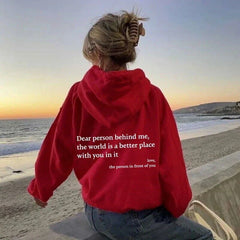Silke | Damen Grafischer Oversized Hoodie in Rot