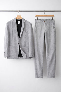 Simon | Herren Relaxtes Leinen Blazer Set in Grau