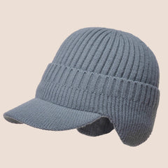 WinterWool - Strickmütze mit Ohrenschützern in Grau