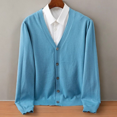 Santorini Cashmere Cardigan in Sky Blue