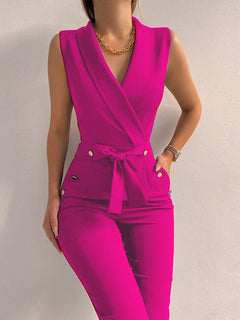 Thais - Eleganter Langer Jumpsuit für stilbewusste Damen in Rosa