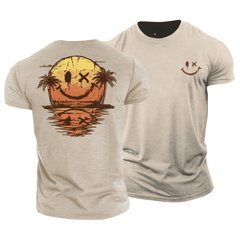 Sommer Smiley Meer T-Shirt in Beige