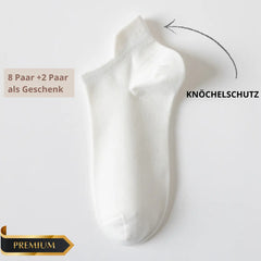 Ralphmattew KnöchelSchutz Socken in 8er-Pack + 2 als Geschenk  Weiss