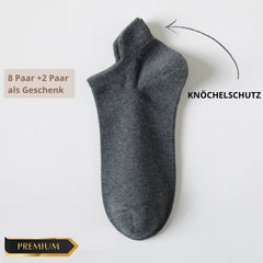 Ralphmattew KnöchelSchutz Socken in 8er-Pack + 2 als Geschenk Grau