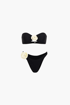 Rosalia Bandeau Bikini in schwarz/creme