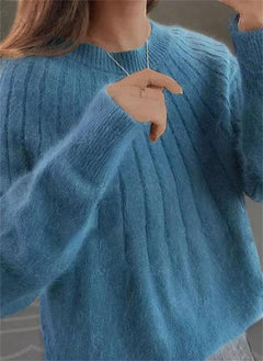 Sandra | Damen Klassiker Kaschmirpullover in Blau