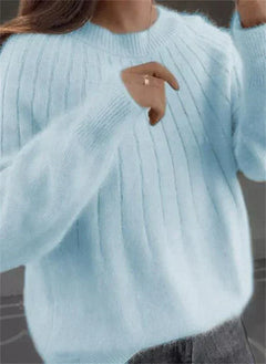 Sandra | Damen Klassiker Kaschmirpullover in Hellblau