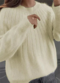 Sandra | Damen Klassiker Kaschmirpullover in Hellgelb