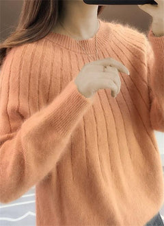 Sandra | Damen Klassiker Kaschmirpullover in Orange