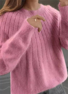 Sandra | Damen Klassiker Kaschmirpullover in Rosa