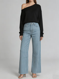 Solveig | Weite High-Waist Palazzohose in Hellblau