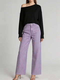 Solveig | Weite High-Waist Palazzohose in Lila