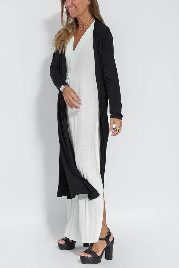 Ärmelloses V-Ausschnitt Maxikleid für Damen