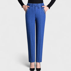 Maira™ | Damenjeans mit Seitentaschen und Elastischer Taille in Blau