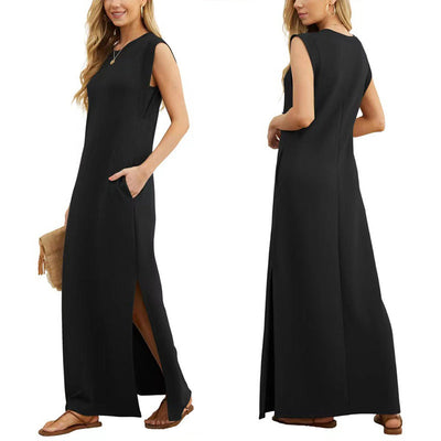 Birgit® | Ärmelloses Maxikleid mit O-Ausschnitt