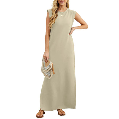 Birgit® | Ärmelloses Maxikleid mit O-Ausschnitt