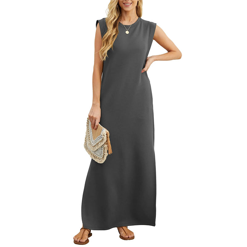 Birgit® | Ärmelloses Maxikleid mit O-Ausschnitt