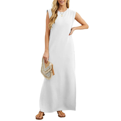 Birgit® | Ärmelloses Maxikleid mit O-Ausschnitt