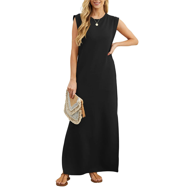Birgit® | Ärmelloses Maxikleid mit O-Ausschnitt
