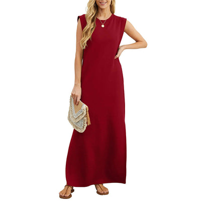 Birgit® | Ärmelloses Maxikleid mit O-Ausschnitt