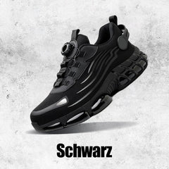 Schlag- und stichfeste Sicherheitsschuhe mit Drehknopf in Schwarz