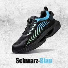 Schlag- und stichfeste Sicherheitsschuhe mit Drehknopf in Schwarz-Blau