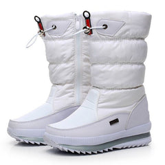 Sofie™ - Rutschfeste und Wasserdichte Schneestiefel aus Kunstfell in Weiß