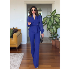 LYDIA | Asymmetrischer Design-Anzug mit Anzugkragen in Blau